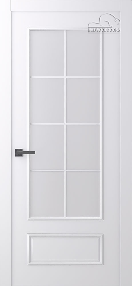 Дверное Полотно Пвдощ "Ламира 5" Эмаль Белый 2,0-0,6 Smart Core Со Стеклом Мателюкс Белый Распашная