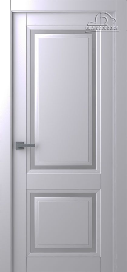 Дверное Полотно Пвдчф "Аурум 2" Эмаль Светло - Серый 2,0-0,6 Со Стеклом Мателюкс Белый Каленый Распашная