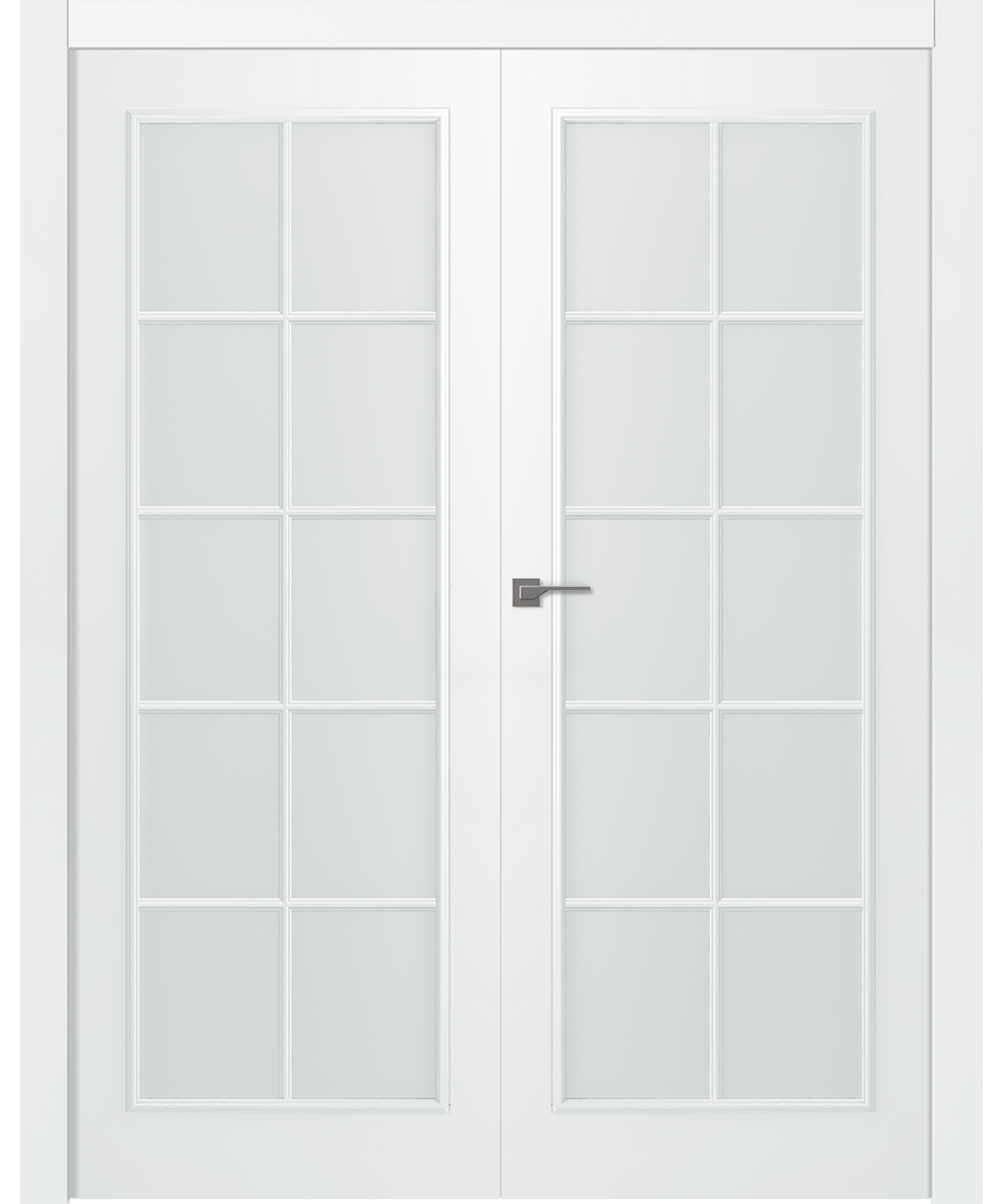 Дверное Полотно Пвдощ "Ламира 1" Эмаль Белый 2,0-0,8 Smart Core Со Стеклом Мателюкс Белый Распашная двойная