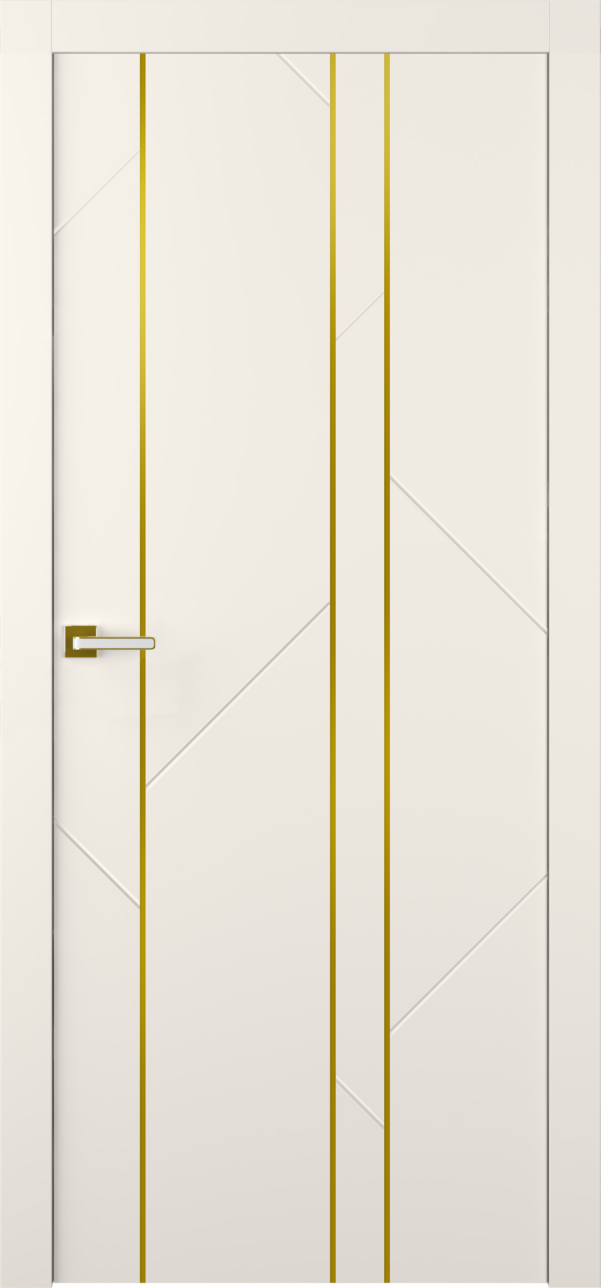 Дверное Полотно Пвдгщ "Флекс 1" Эмаль Жемчуг 2,0-0,9 Smart Core С Молдингом Золото Распашная