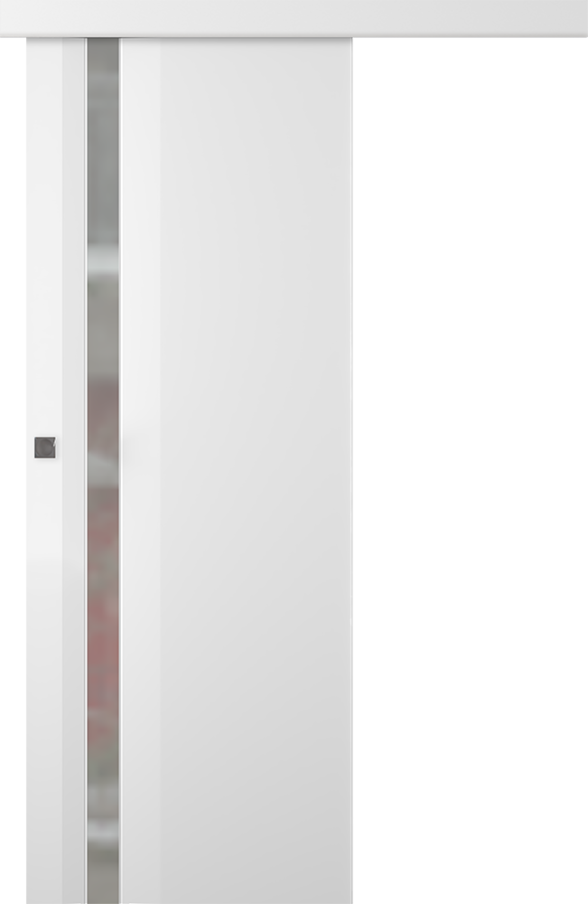 Дверное Полотно Пвдчщ "Слайд" Эмаль Белый 2,0-0,8 Smart Core С Зеркалом Графит Купе