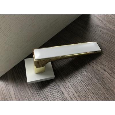 Ручка дверная Boreaux ZM EN, квадр, белый/золото фото