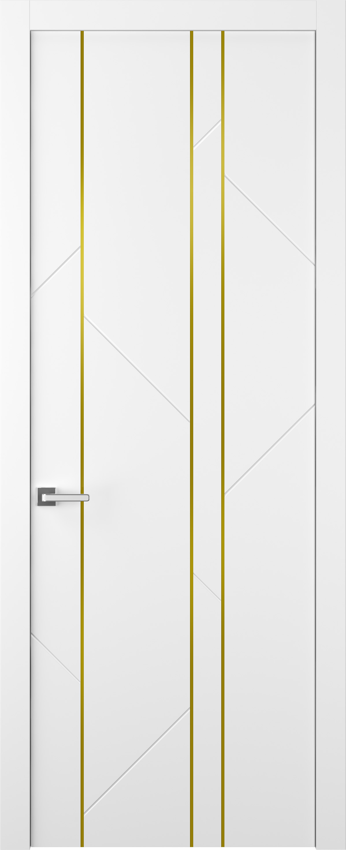 Дверное Полотно Пвдгщ "Флекс 1" Эмаль Белый 2,0-0,8 Smart Core С Молдингом Золото Распашная двойная