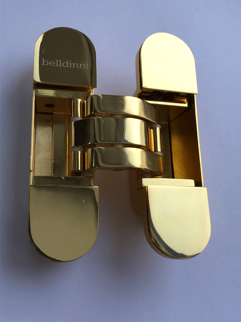 Петля скрытой установки 3-way с комплектом колпачков, золото фото