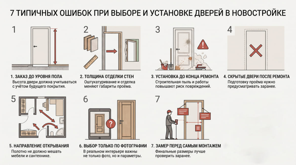 Межкомнатные двери в новостройку без отделки: какие выбрать и когда устанавливать