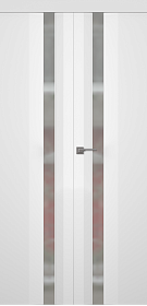 Дверное Полотно Пвдчщ "Слайд" Эмаль Белый 2,0-0,9 Smart Core С Зеркалом Графит Распашная двойная