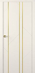 Дверное Полотно Пвдгщ "Флекс 1" Эмаль Жемчуг 2,0-0,9 Smart Core С Молдингом Золото