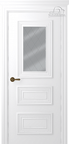 Дверное Полотно Пвдощ "Палаццо 3/1" Эмаль Белый 2,0-0,6 Smart Core Со Стеклом Мателюкс Белый Витраж Рис. 39