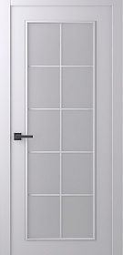 Дверное Полотно Пвдощ "Ламира 1" Эмаль Светло - Серый 2,0-0,7 Smart Core Со Стеклом Мателюкс Белый Распашная