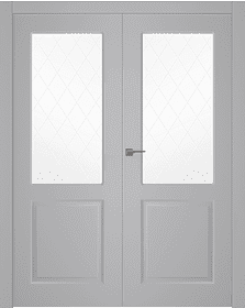 Дв.полотно Пвдощ "Alta" Эмаль Светло-Серый 2,0-0,9 Smartcore Мателюкс Белый Витраж Рис39 Распашная двойная