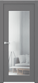 Дв.полотно Пвдощ "Белла 1" Эмаль Графит 2,0-0,8 Прозрачное Волна Каленое Распашная