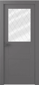 Дв.полотно Пвдощ "Инари" Эмаль Графит 2,0-0,7 Мателюкс Белый Витраж Рис39 Распашная