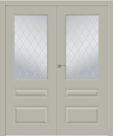 Дв.полотно Пвдощ "Роялти" Эмаль Шёлк 2,0-0,6 Мателюкс Белый Витраж Рис39 Распашная двойная