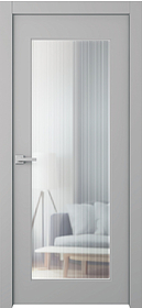 Дв.полотно Пвдощ "Белла 1" Эмаль Пепельный 2,0-0,9 Прозрачное Волна Каленое Распашная