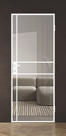 Дв.полотно Пвдгщ "Спейс Апр 6" White 2,0-0,8 Прозрачное Каленое Комп 2 С Фурн №33/2 White В Ящике-Упаковке Распашная