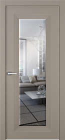 Дв.полотно Пвдгщ "Либра 1" Эмаль Мокко 2,0-0,6 Smartcore С Зеркалом Распашная