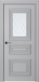 Дв.полотно Пвдощ "Палаццо 3/1" Эмаль Пепельный Нест (L=До 2,4) Smartcore Мателюкс Белый Витраж Рис39 Распашная