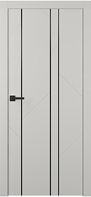 Дв.полотно Пвдгщ "Флекс 1" Эмаль Пепельный 2,0-0,9 Smartcore С Молдингом Чёрный Распашная