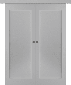 Дв.полотно Пвдощ "Кремона 1" Эмаль Светло-Серый 2,0-0,7 Мателюкс Белый Каленый Купе двойное