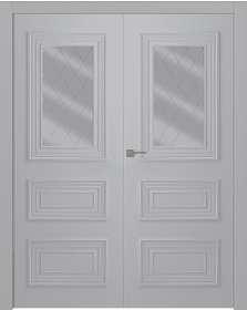Дв.полотно Пвдощ "Палаццо 3/1" Эмаль Светло-Серый 2,0-0,6 Smartcore Мателюкс Белый Витраж Рис39 Распашная двойная