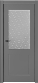 Дв.полотно Пвдощ "Кремона 2" Эмаль Графит 2,0-0,8 Мателюкс Белый Витраж Рис39 Распашная