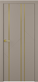 Дв.полотно Пвдгщ "Флекс 1" Эмаль Мокко 2,0-0,8 Smartcore С Молдингом Золото Распашная