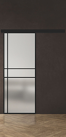 Дв.полотно Пвдгщ "Спейс Ап 6" Black 2,0-0,7 Мателюкс Белый Каленый Комп 2 С Фурн №34 Black Распашная