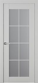 Дв.полотно Пвдоф "Френч 8" Эмаль Пепельный 2,0-0,8 Мателюкс Белый Каленый Распашная