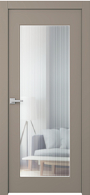 Дв.полотно Пвдощ "Белла 1" Эмаль Мокко 2,0-0,9 Прозрачное Волна Каленое Распашная