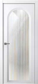 Дв.полотно Пвдощ "Аргентум 1E" Эмаль Белый 2,0-0,6 Прозрачное Волна Каленое Распашная