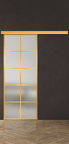 Дв.полотно Пвдгщ "Спейс Ап 9" Gold 2,0-0,8 Мателюкс Белый Каленый Комп 2 С Фурн №35 Gold Распашная