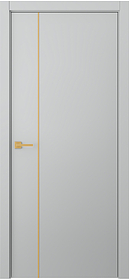 Дв.полотно Пвдгщ "Avesta 1V" Эмаль Пепельный 2,0-0,8 Smartcore С Молдингом Золото Распашная