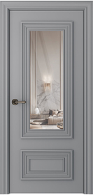 Дв.полотно Пвдощ "Палаццо 2" Эмаль Светло-Серый 2,0-0,8 Smartcore Мателюкс Белый Витраж Рис39 Распашная