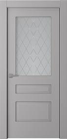 Дв.полотно Пвдощ "Роялти" Эмаль Пепельный 2,0-0,6 Мателюкс Белый Витраж Рис39 Распашная