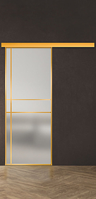 Дв.полотно Пвдгщ "Спейс Ап 6" Gold 2,0-0,8 Мателюкс Белый Каленый Комп 2 С Фурн №34 Gold Распашная