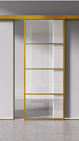 Дв.полотно Пвдоф "Спейс Ап 3" Gold 2,0-0,9 Прозрачное Каленое Комп 2 С Фурн №35 Gold Распашная