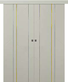 Дв.полотно Пвдгщ "Флекс 1" Эмаль Шёлк 2,0-0,9 Smartcore С Молдингом Золото Купе двойное