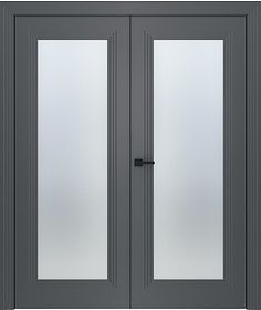 Дв.полотно Пвдощ "Левел 1" Эмаль Графит 2,0-0,9 Мателюкс Белый Каленый Распашная двойная