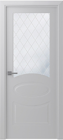 Дв.полотно Пвдощ "Элина" Эмаль Светло-Серый 2,0-0,8 Мателюкс Белый Витраж Рис39 Распашная