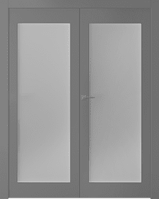 Дв.полотно Пвдощ "Кремона 1" Эмаль Графит 2,0-0,6 Мателюкс Белый Каленый Распашная двойная