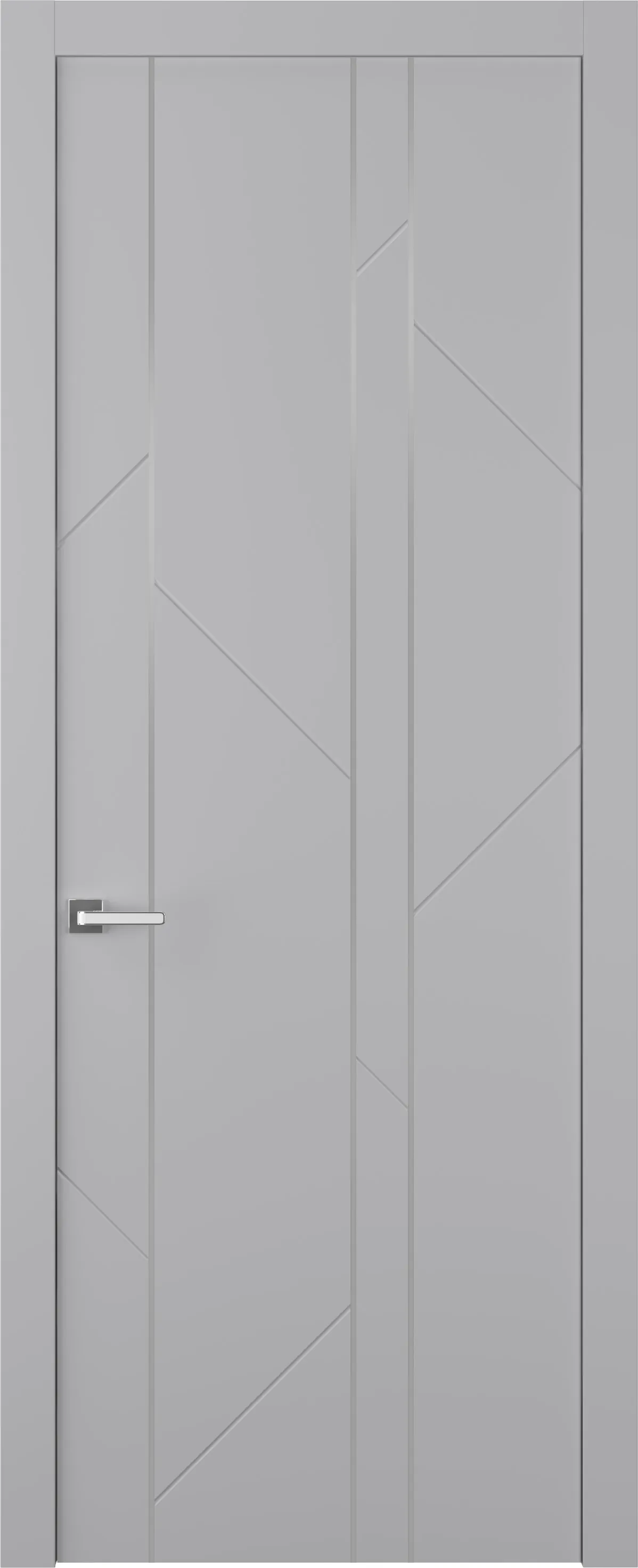 Дверное Полотно Пвдгщ "Флекс 1" Эмаль Светло - Серый 2,0-0,6 Smart Core С Молдингом Хром Распашная