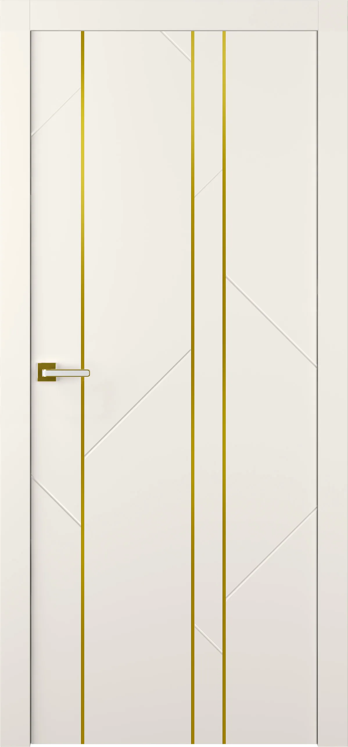Дверное Полотно Пвдгщ "Флекс 1" Эмаль Жемчуг 2,0-0,9 Smart Core С Молдингом Золото Распашная