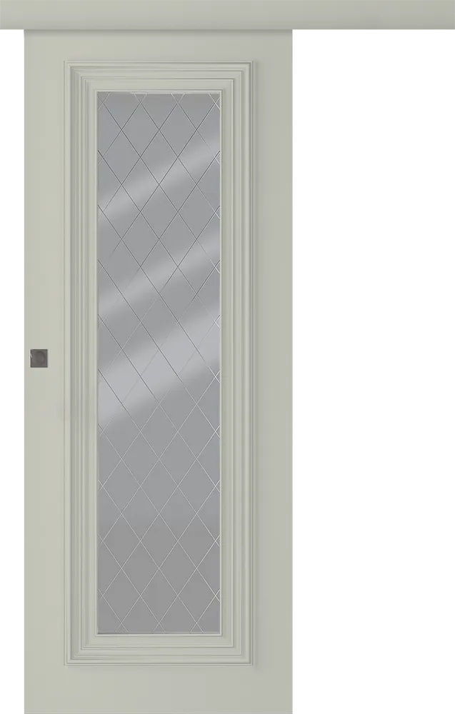 Дверное Полотно Пвдощ "Палаццо 1" Эмаль Шёлк Нестандарт Smart Core Со Стеклом Мателюкс Белый Витраж Рис. 39 Купе