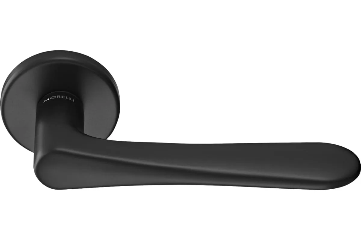 AULA R5 NERO, ручка дверная на розетке 7мм, цвет - черный фото